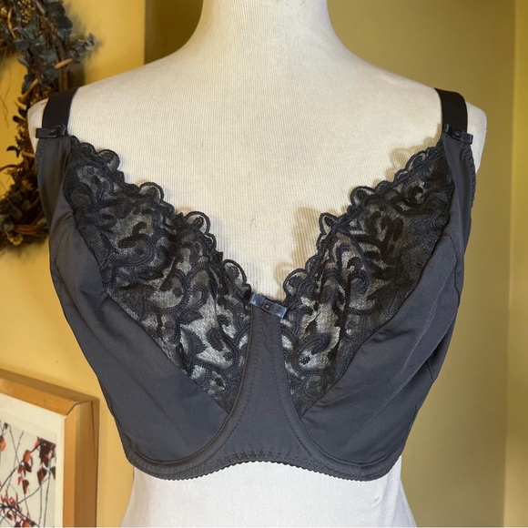 FLIRTELLE Size 36N Gray Bra Feminine Lace Underwire Sexy Lingerie Stretch $84NEW - Picture 2 of 15